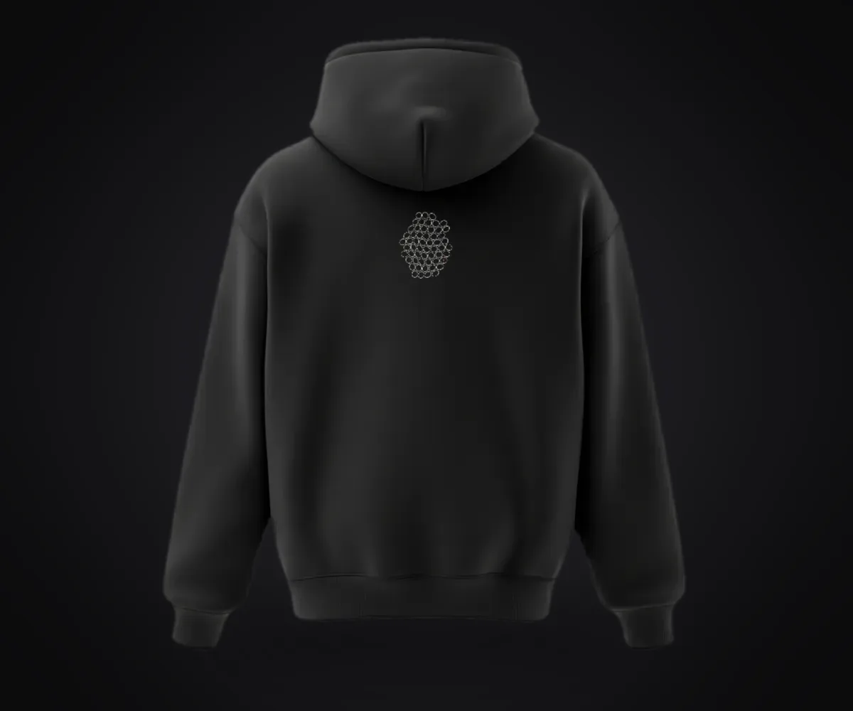 Gözenek Premium Siyah Hoodie, ürün görünümü
