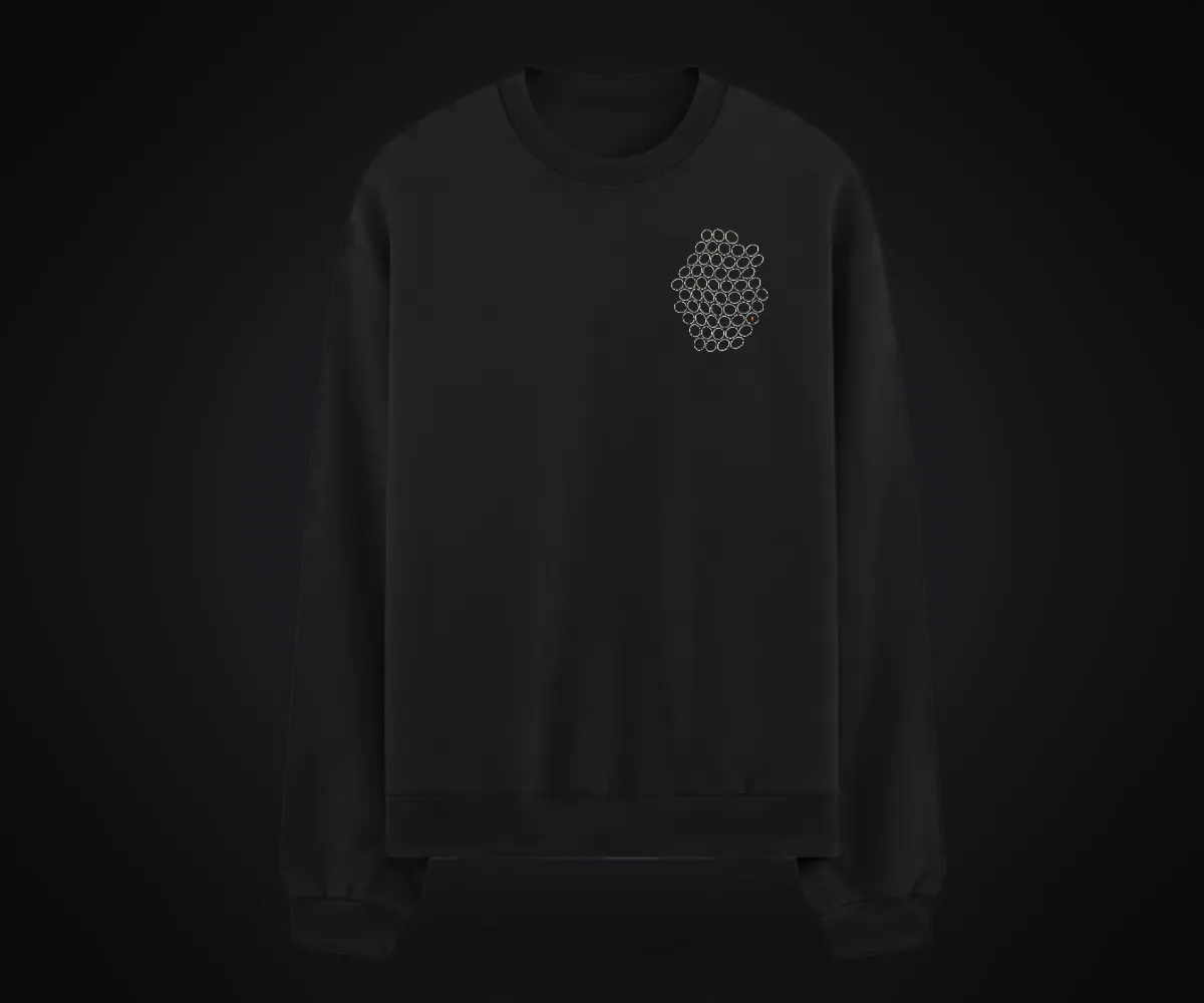 Gözenek Premium Siyah Sweatshirt tasarım önizlemesi