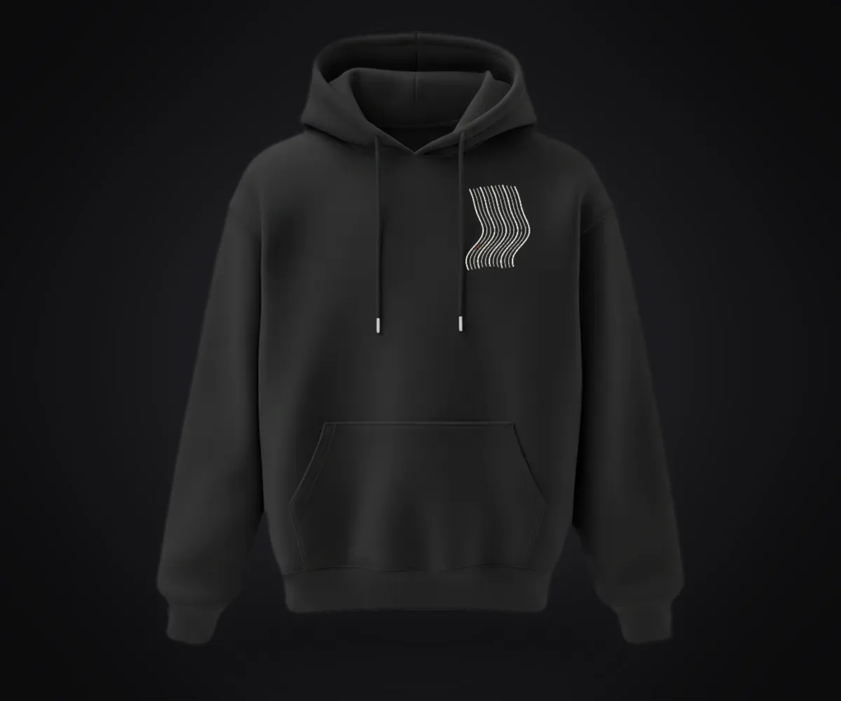 Kavis Premium Siyah Hoodie tasarım önizlemesi