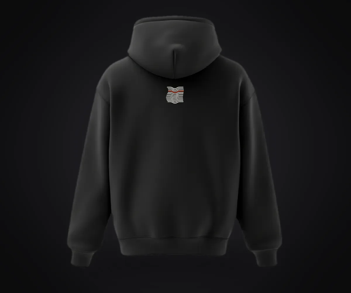 Kıvrım Premium Siyah Hoodie, ürün görünümü